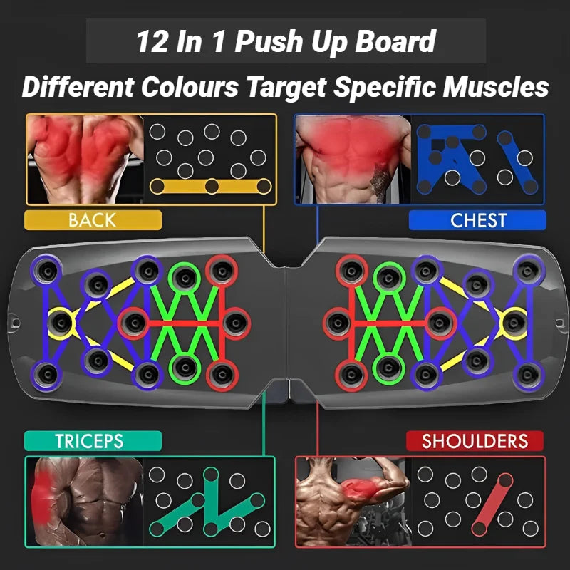 Portable Multifunctional Push up Board Fitness and Muscle Training Device for at Home Workouts
