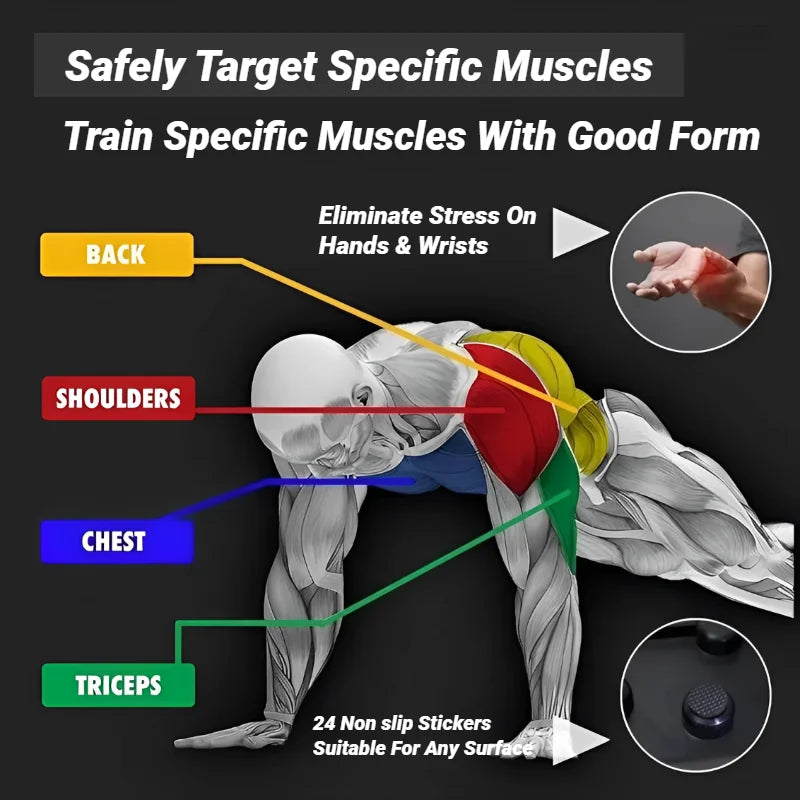 Portable Multifunctional Push up Board Fitness and Muscle Training Device for at Home Workouts